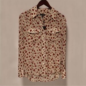 RAG & BONE Farren Floral Button-up Shirt In Red